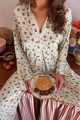 Nara Blouse | Peach Check