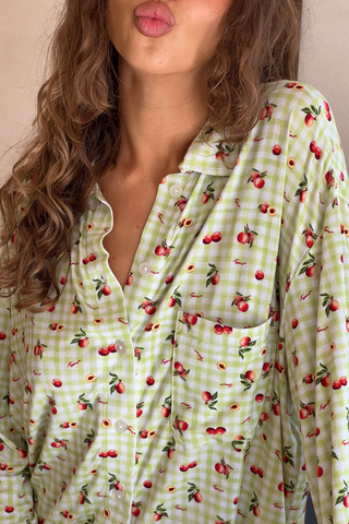 Nara Blouse | Peach Check