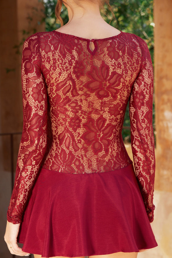 Serena Lace Dress | Burgundy