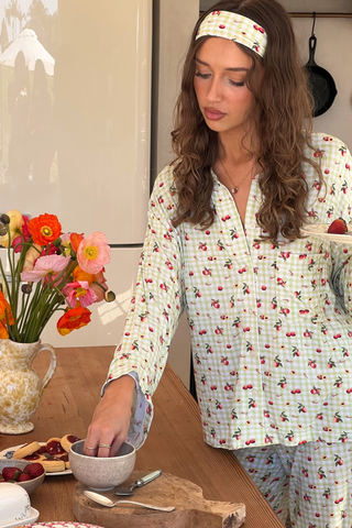 Jean Headband | Peach Check