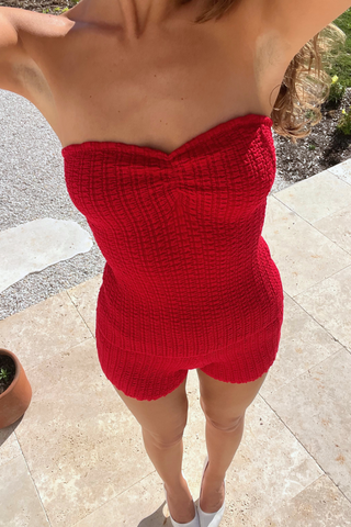 Eden Strapless Top | Red