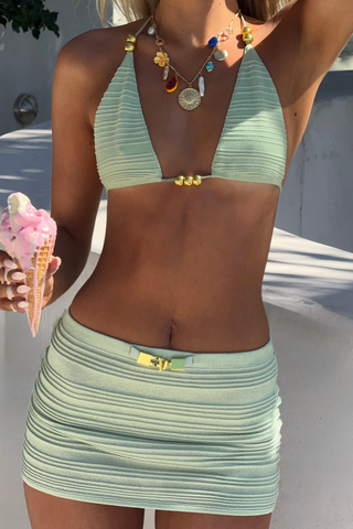 Beverly Bikini Top | Pistachio Knit