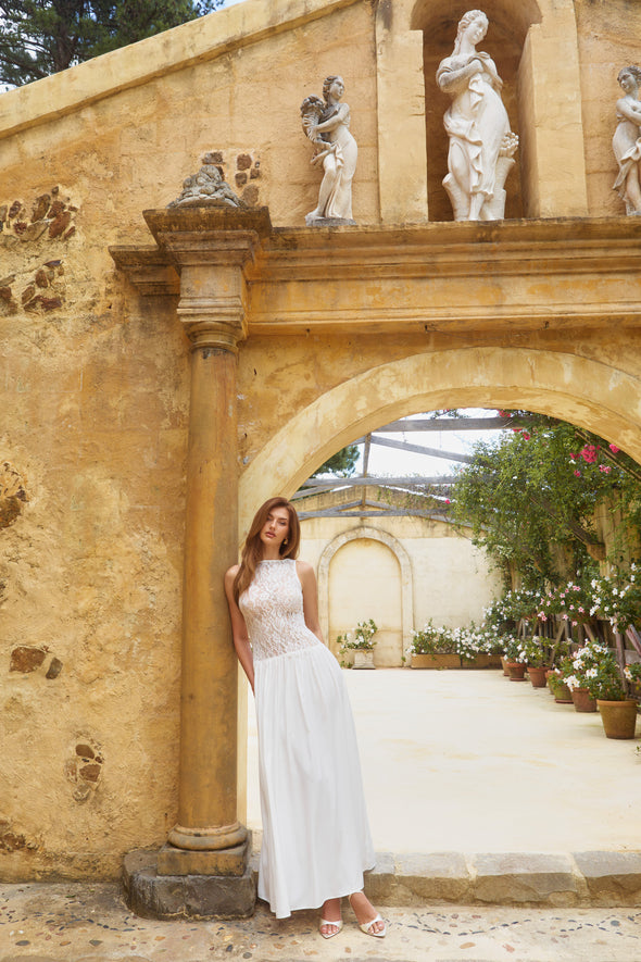 Valentina Lace Maxi Dress | White