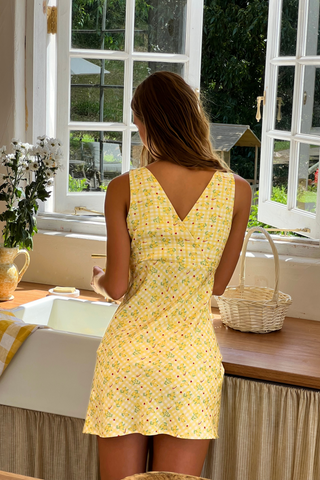 Freya Mini Dress | Lemon Check